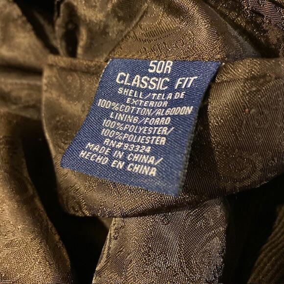 Stafford Essentials Mens 50R Brown Corduroy Cotton Sport Coat Blazer Elbow Patch - Picture 8 of 12